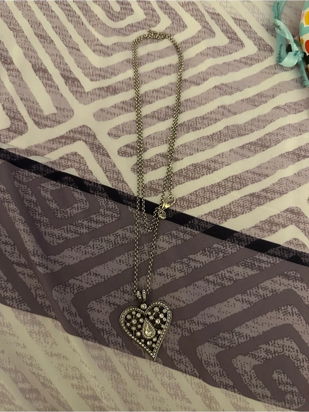 Brighton Empress Heart Necklace with Clear Crystals